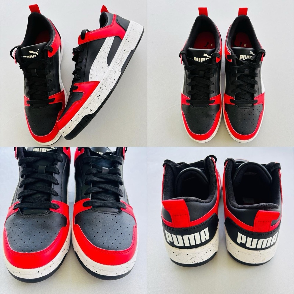 Puma Rebound Joy Low Sneakers Red Black White Men's Size‎ 11 (389958-01)